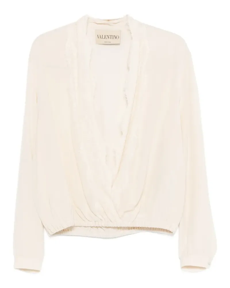 Valentino Garavani lace-neck blouse - Nude Nude