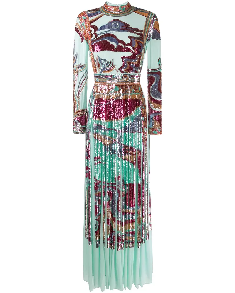 Emilio Pucci Abendkleid mit Pailletten - Blau Blau