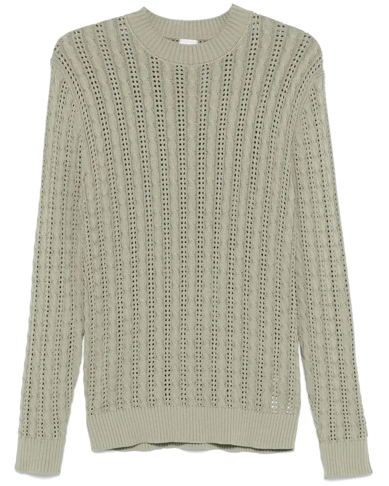 Eleventy Pullover mit Lochstrickmuster - Grün Grün