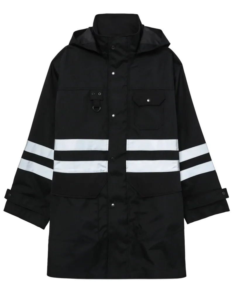 Junya Watanabe x Comme des Garçons gestreifter Regenmantel Schwarz