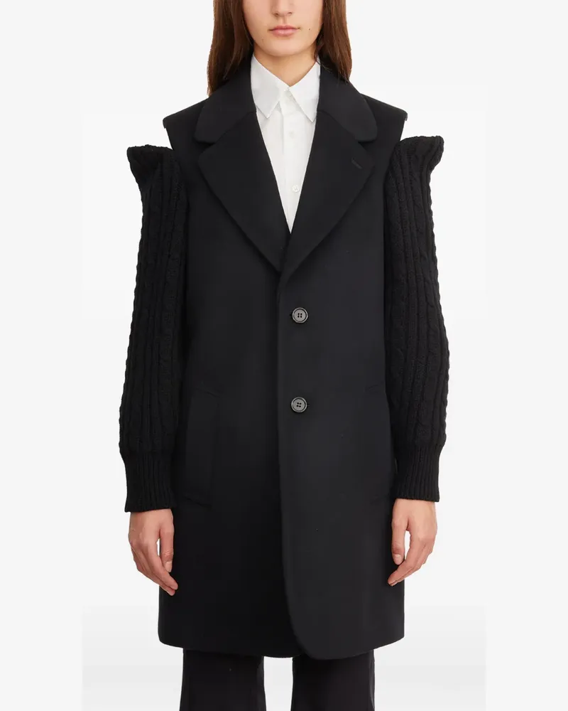 Comme des Garçons Mantel mit Wollärmeln - Schwarz Schwarz