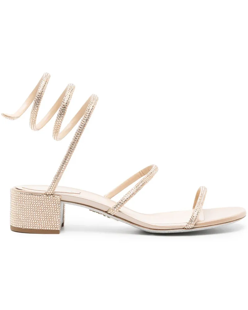 René Caovilla Cleo Sandalen mit Kristallen 40mm - Nude Nude