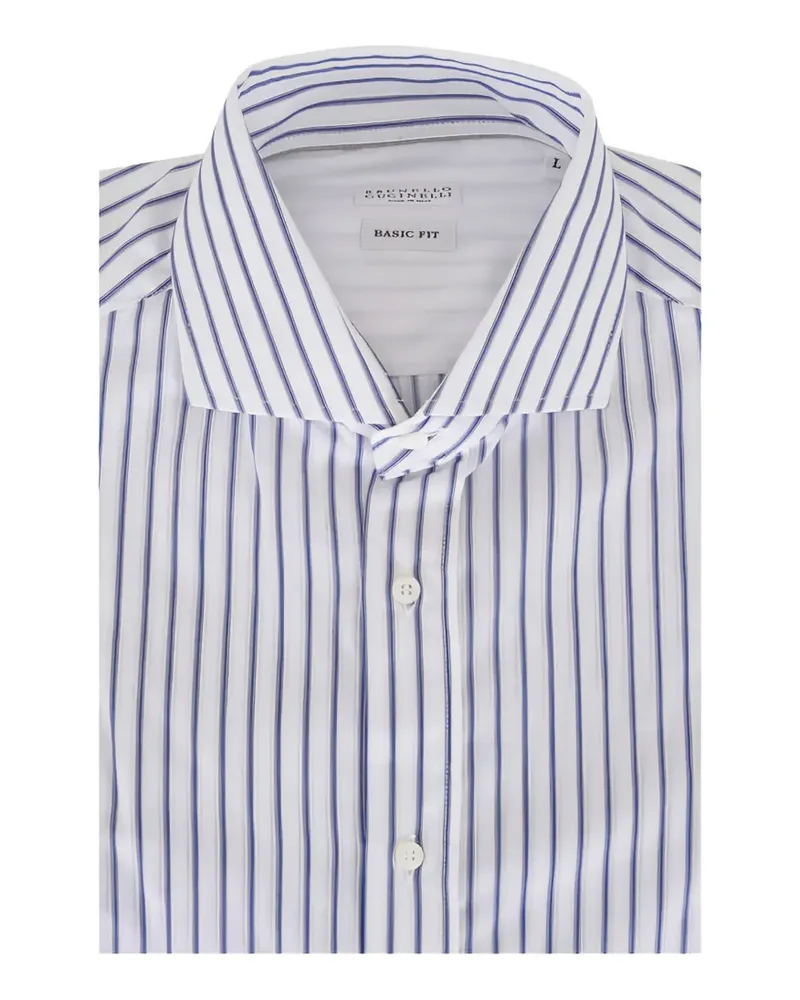 Brunello Cucinelli Gestreiftes Hemd - Weiß Weiß