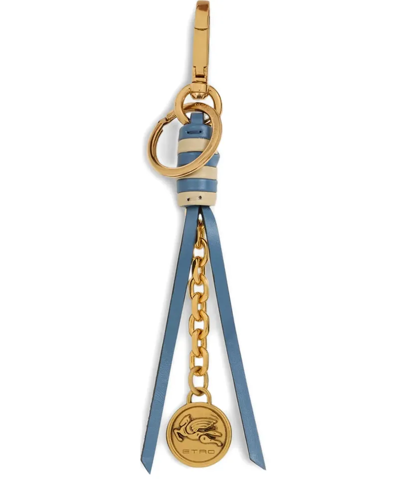 Etro leather bag charm - Blau Blau