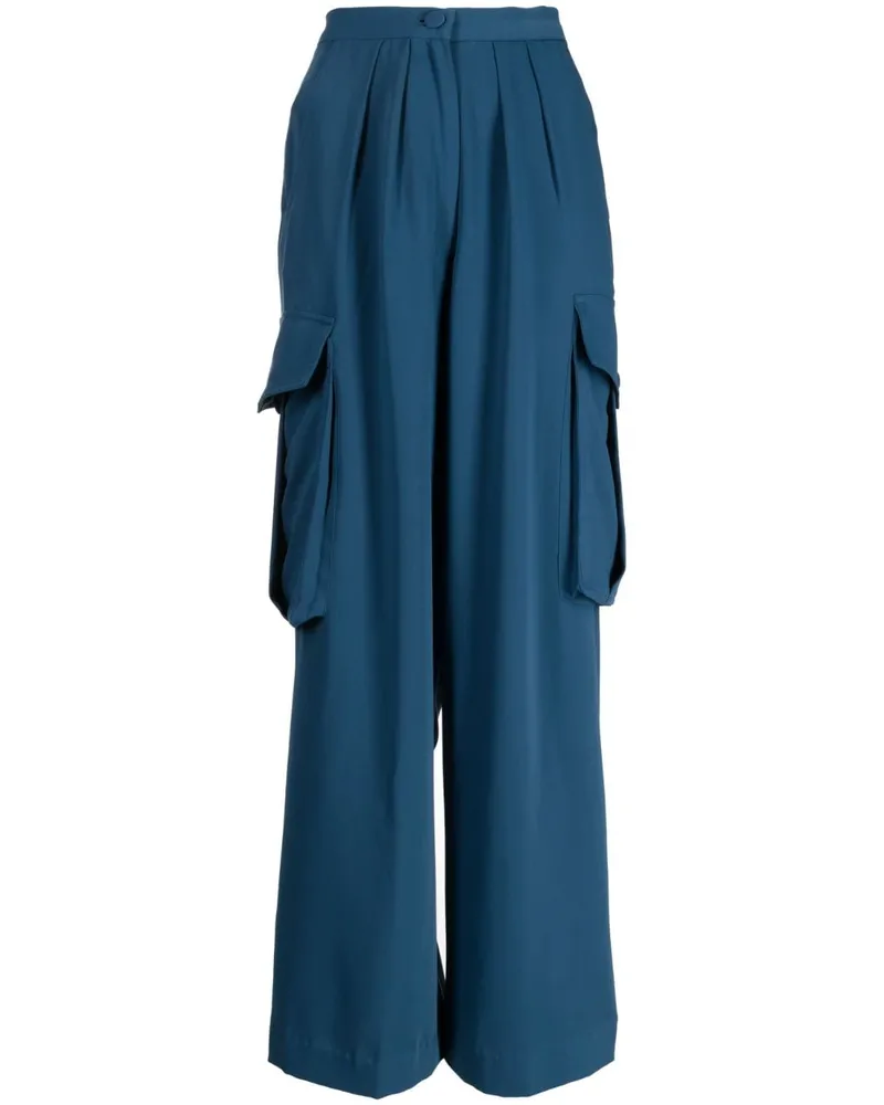 Bambah Delfin Cargohose aus Krepp - Blau Blau