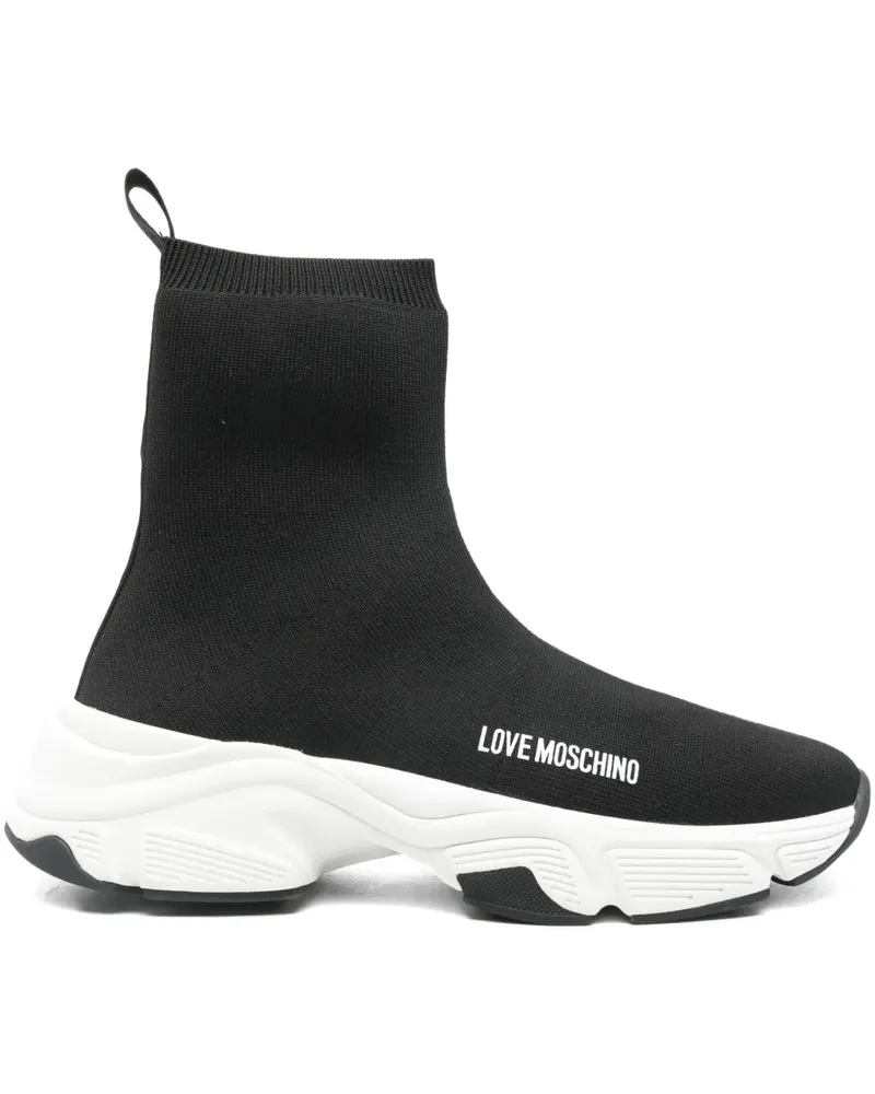 Moschino Sneakers mit Logo - Schwarz Schwarz