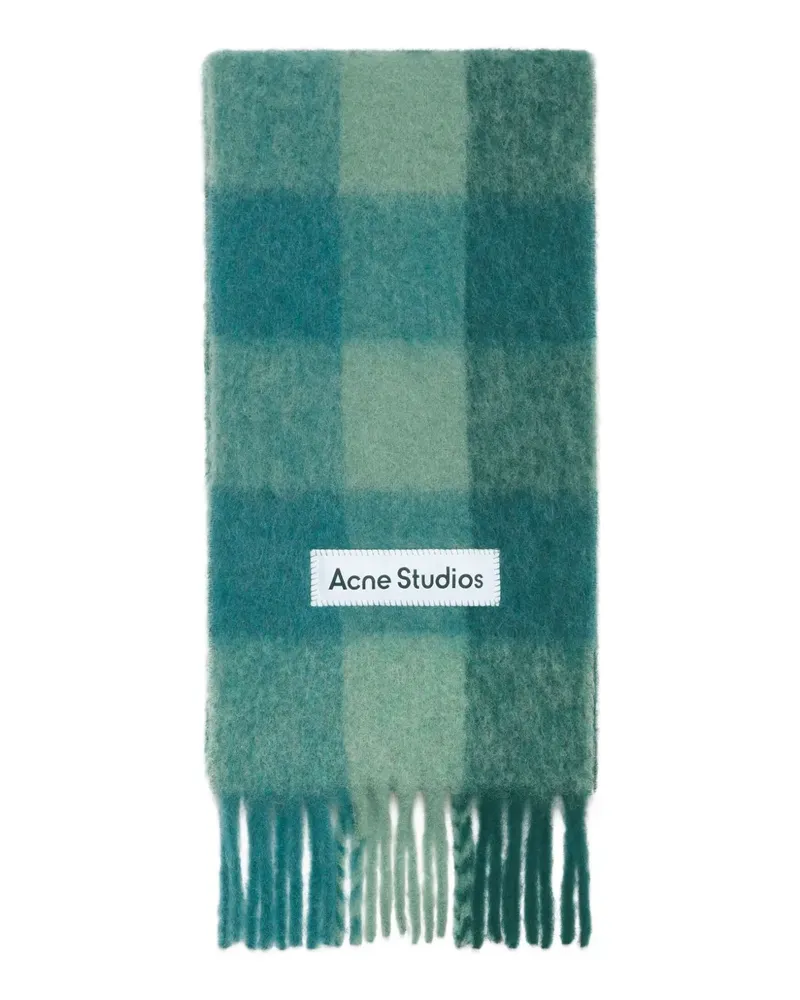 Acne Studios Karierter Schal mit Fransen - Grün Grün