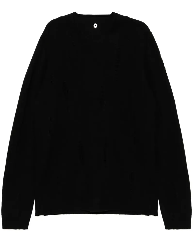 Label Under Construction Pullover im Distressed-Look - Schwarz Schwarz