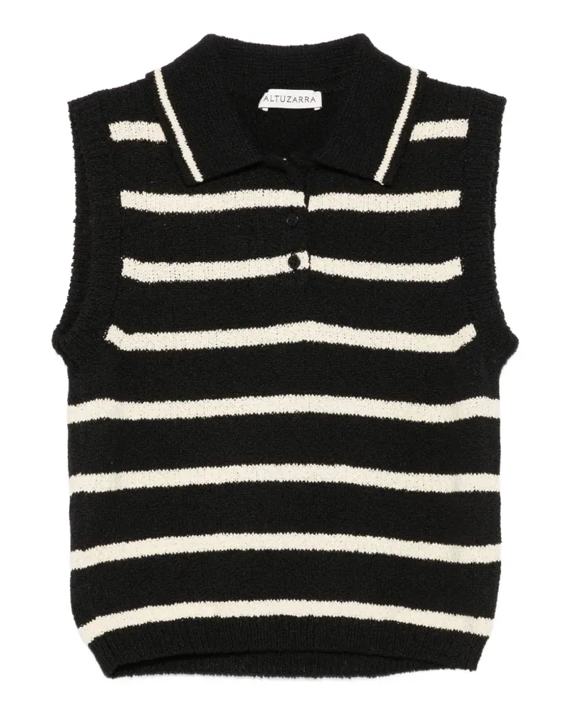 Altuzarra Gestreiftes Poloshirt - Schwarz Schwarz