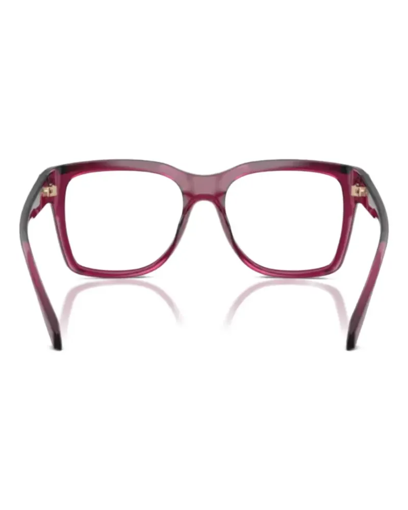 Michael Kors Eckige Brille mit Logo - Rot Rot