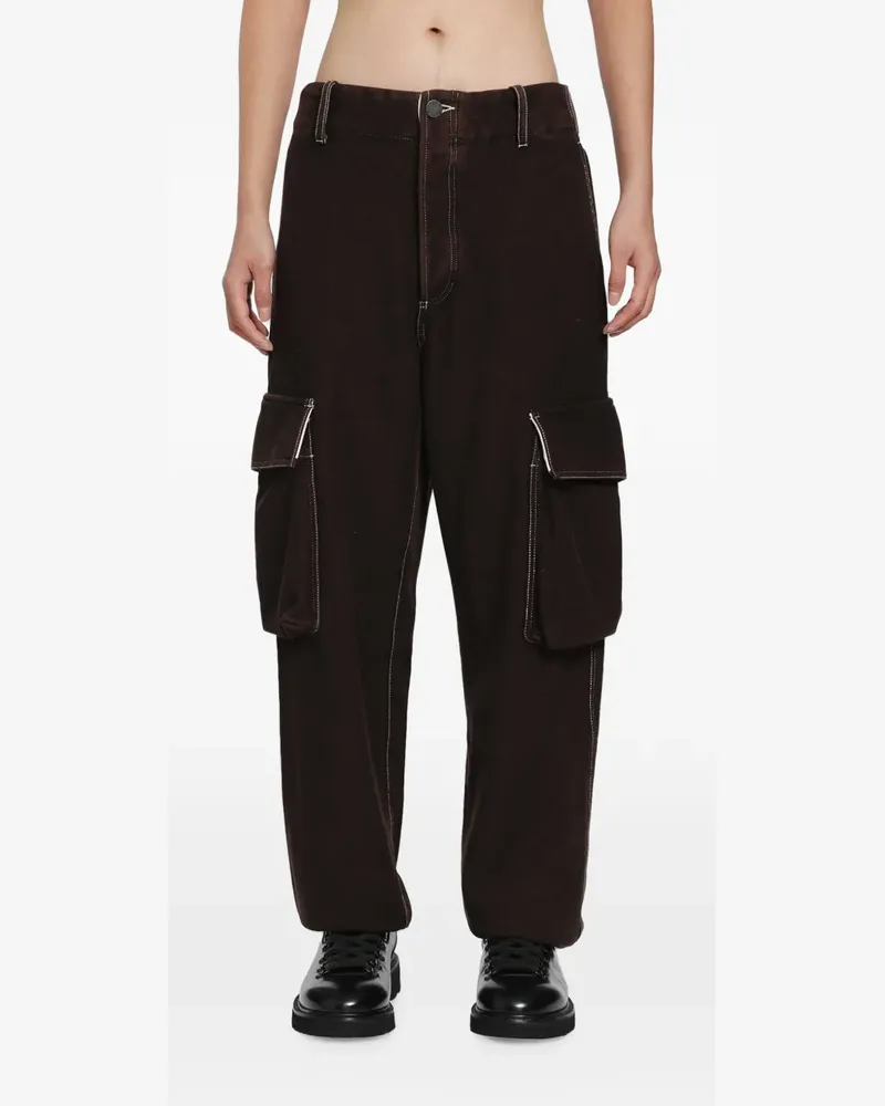 Uma Wang Paxton contrast-stitch cargo pants - Braun Braun