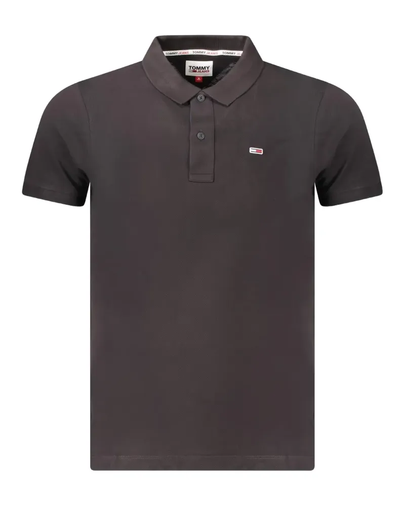Tommy Hilfiger logo-patch polo shirt - Schwarz Schwarz
