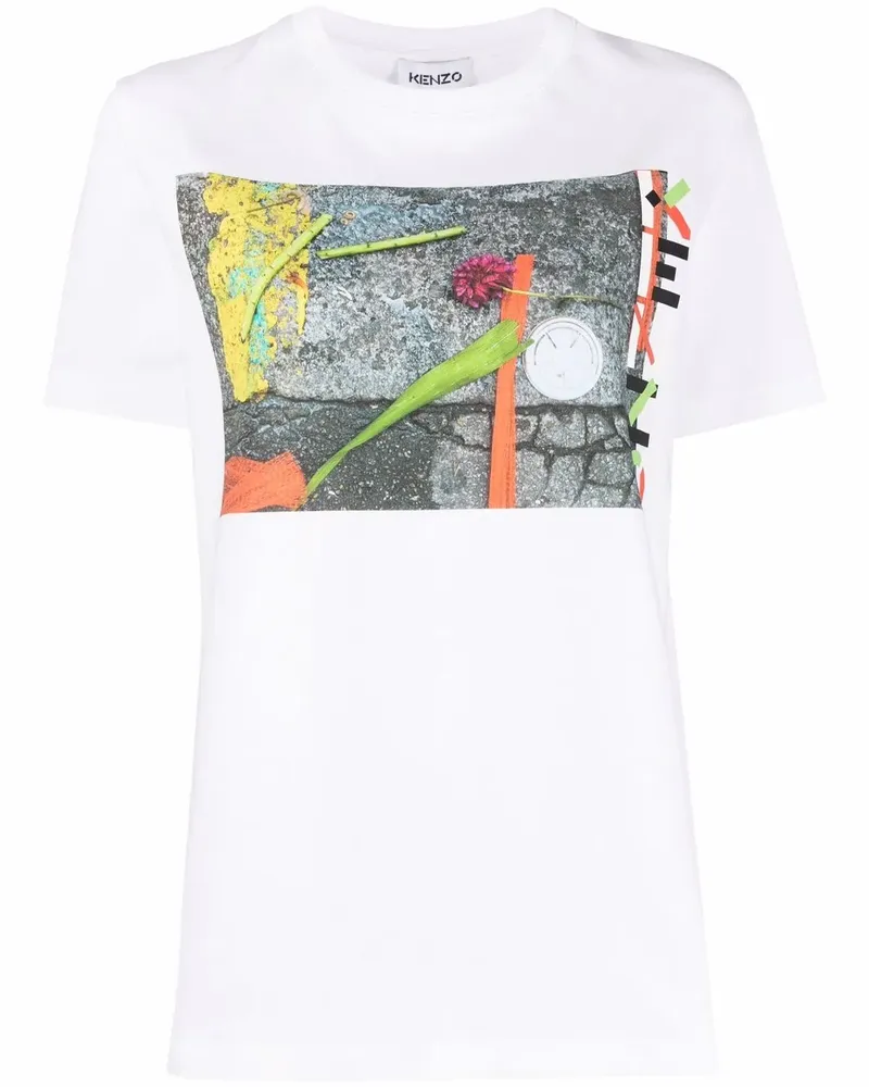 Kenzo T-Shirt mit grafischem Print - Weiß Weiß