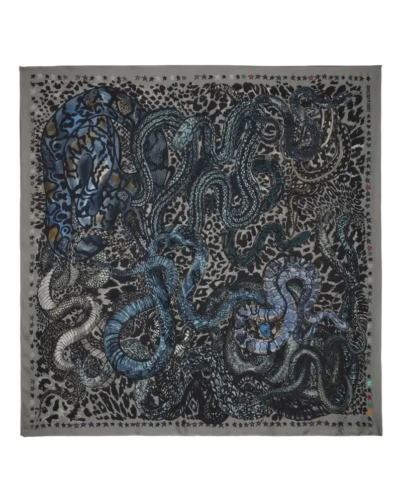 Zadig & Voltaire Schal mit Billie Snales-Print - Grau Grau