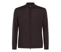 Cardigan mit Reißverschluss - Braun
