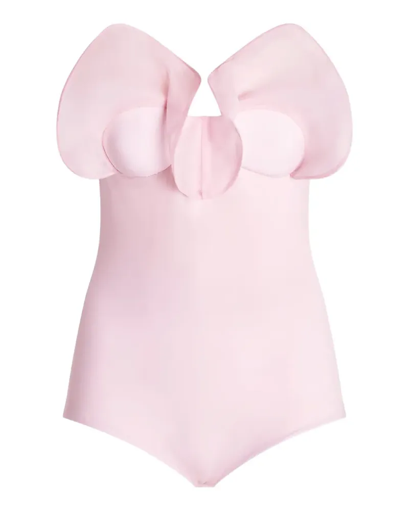 Genny bustier-effect ruffled strapless bodysuit - Rosa Rosa
