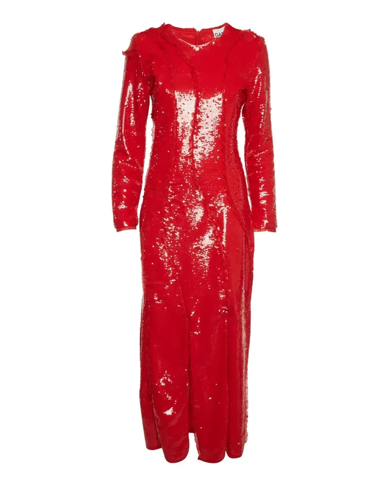 Ganni Langärmeliges Maxikleid - Rot Rot