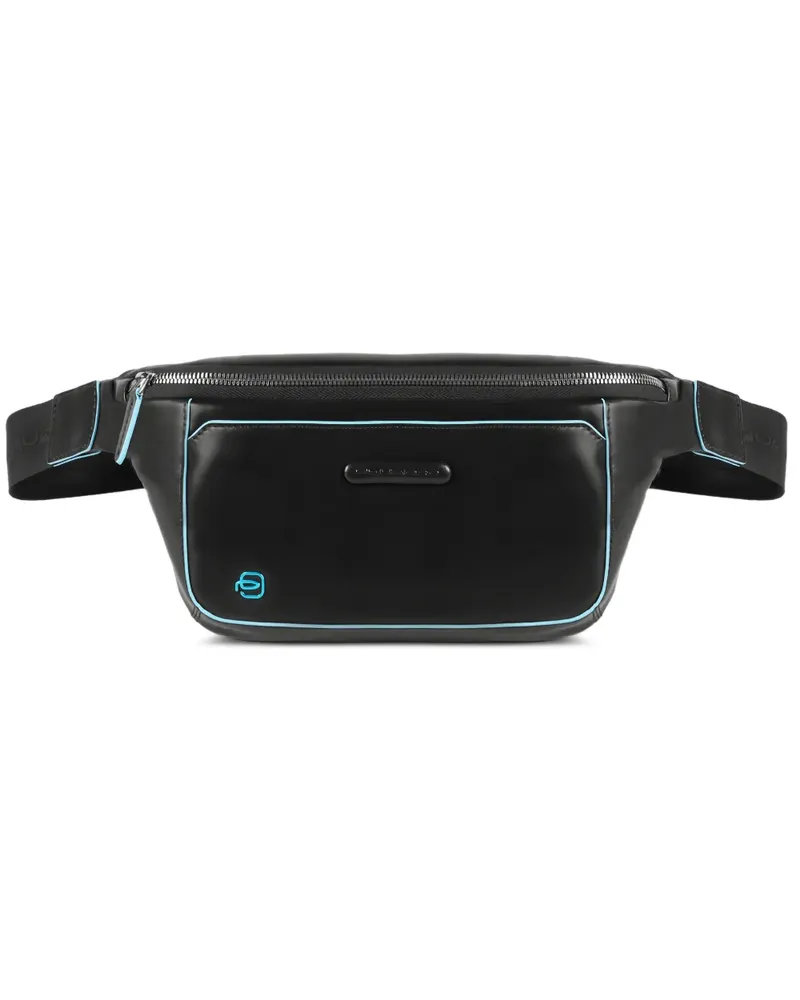 Piquadro piping-detail leather belt bag - Schwarz Schwarz