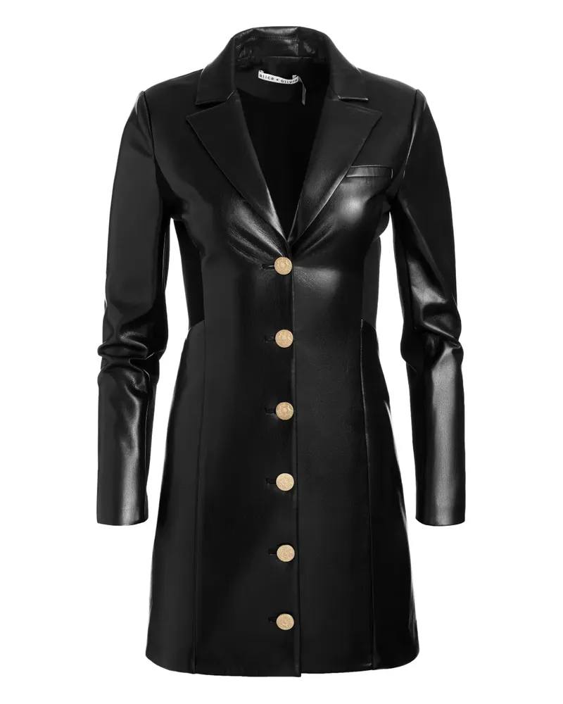 Alice + Olivia Michelle button-front mini dress - Schwarz Schwarz