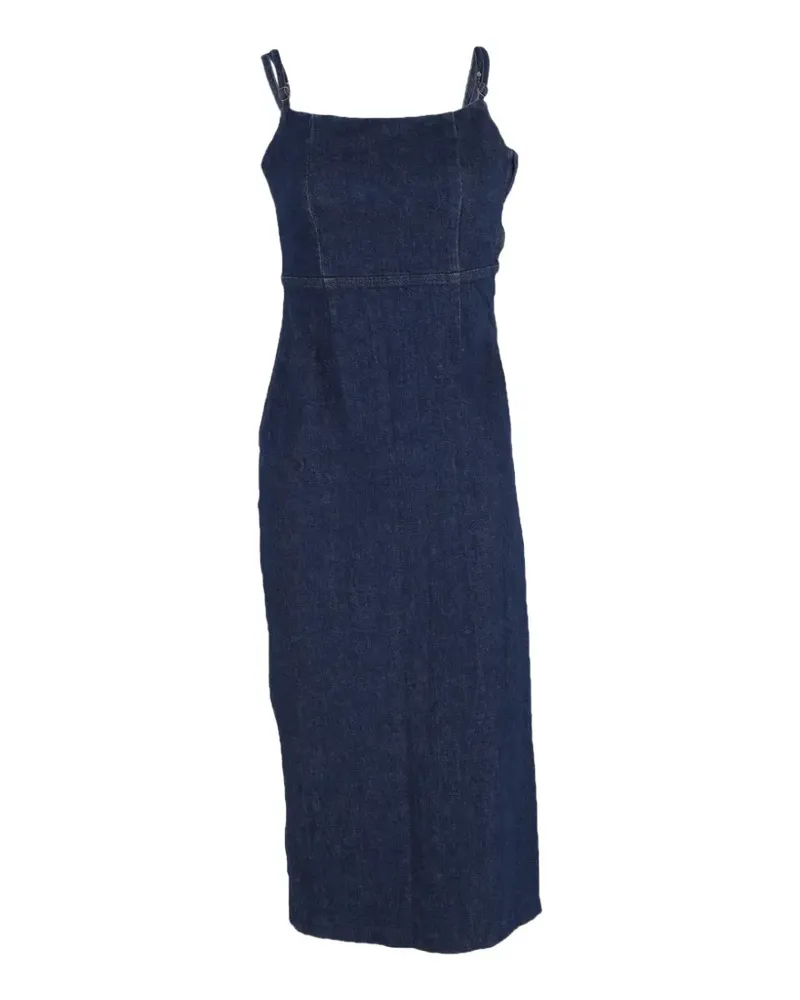 Reformation Delphinia square-neck denim dress - Blau Blau