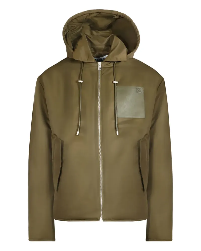 Loewe hooded front-patch jacket - Grün Grün