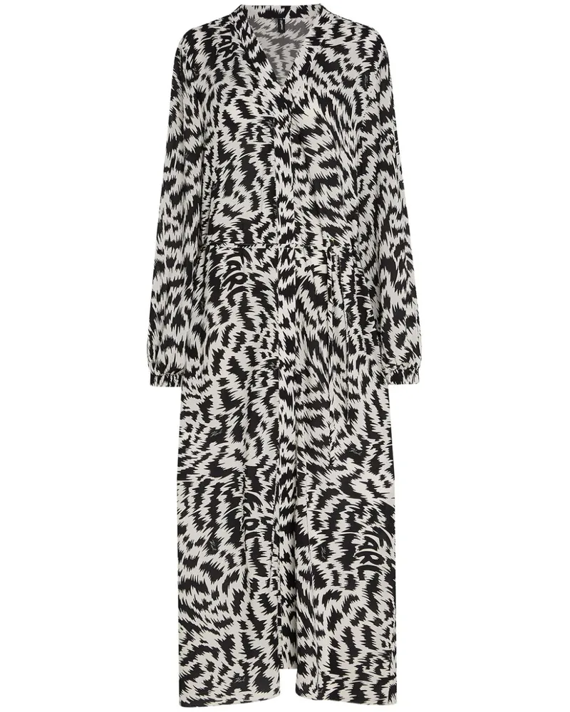 Karl Lagerfeld Gegurtetes Strandkleid mit Animal-Print - Schwarz Schwarz