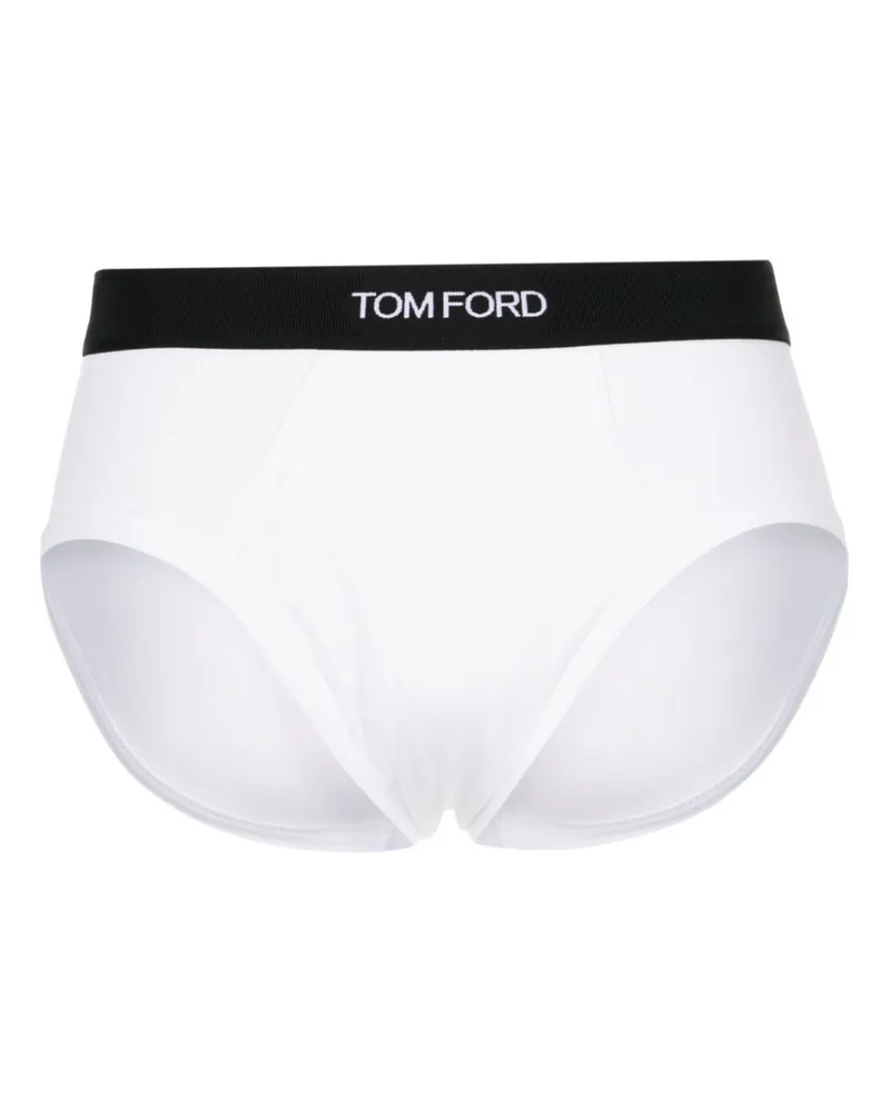 Tom Ford Slip mit Logo-Bund - Weiß Weiß
