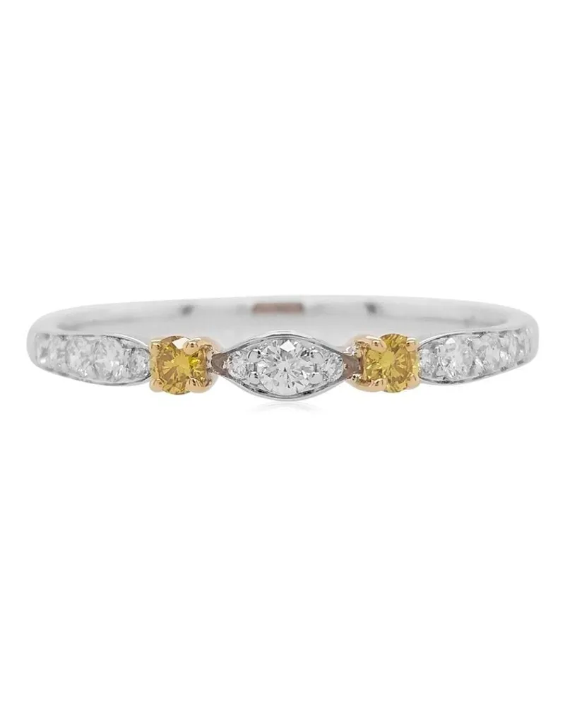 HYT Jewelry 18kt Weißgoldring mit Diamanten - Silber Silber