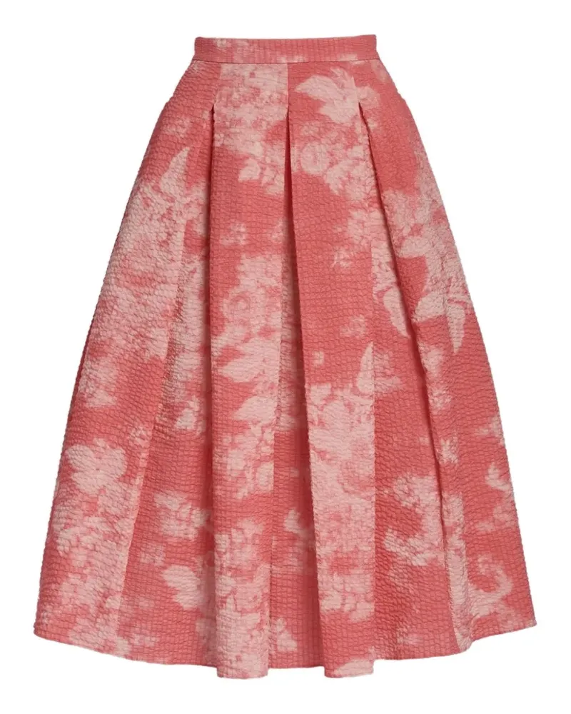 Erdem pleated floral-print midi skirt - Rosa Rosa