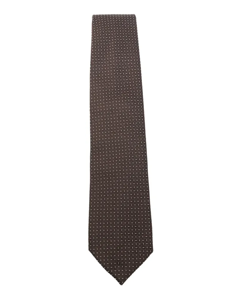 Corneliani Geometrisch gemusterte Seidenkrawatte - Braun Braun