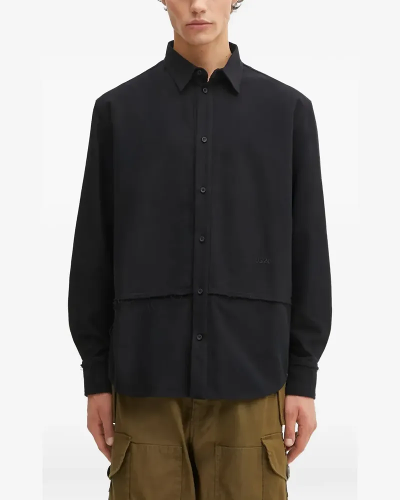 032c Hemd mit Logo-Stickerei - Schwarz Schwarz