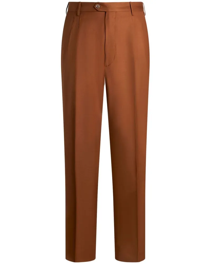 Etro Straight-Leg-Hose mit Falten Braun