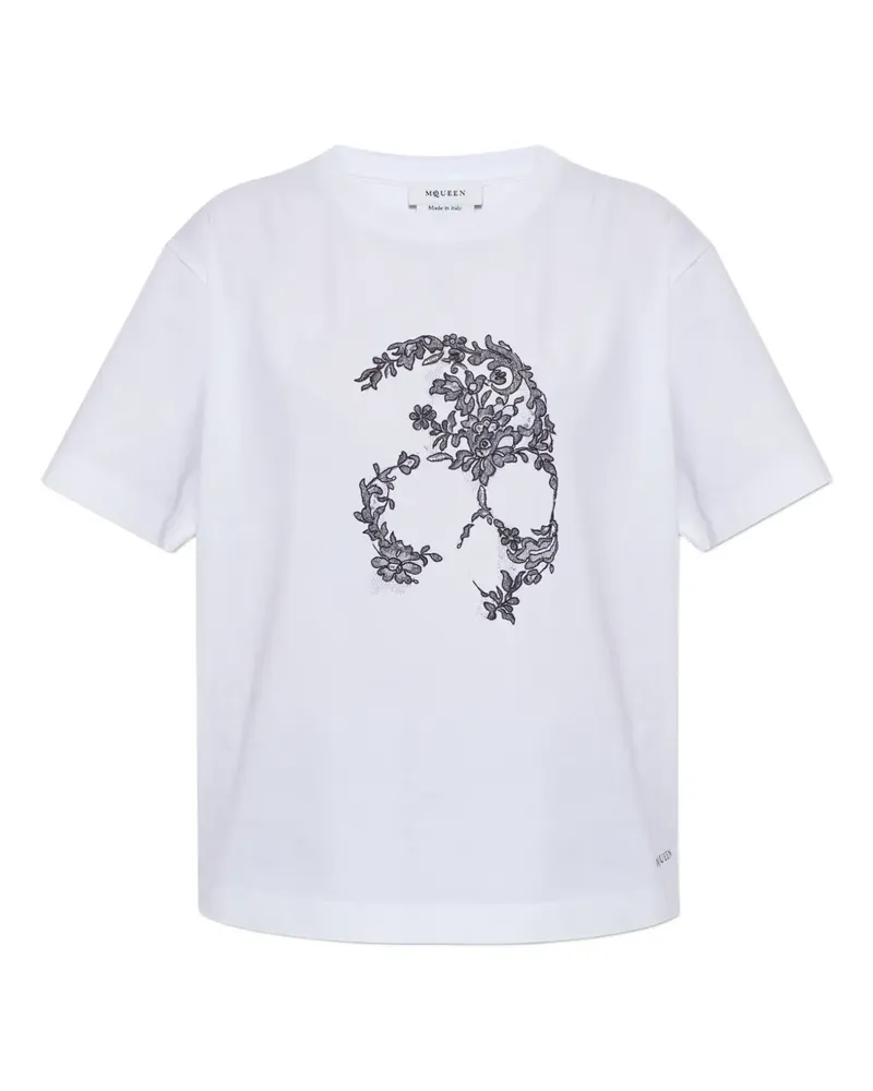 Alexander McQueen lace-skull T-shirt - Weiß Weiß