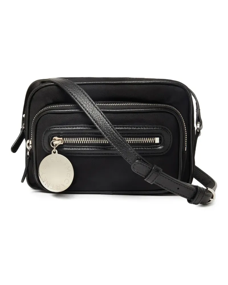 Stella McCartney Schultertasche mit Logo-Schild - Schwarz Schwarz