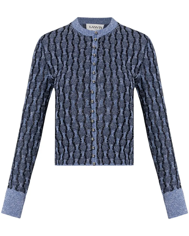 Lanvin Cardigan im Metallic-Look - Blau Blau