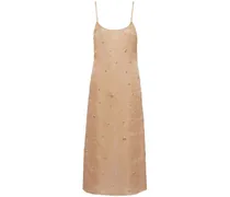 Organza-Midikleid mit Ösendetail - Nude