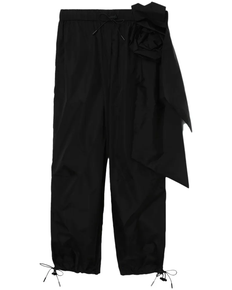 Simone Rocha Gerade Hose mit Schleife - Schwarz Schwarz