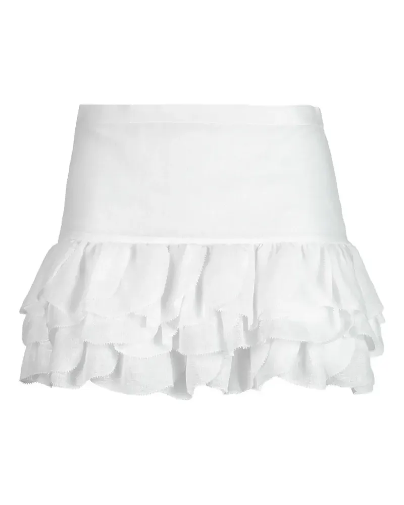 Luisa Spagnoli Tesa tiered ruffled-hem mini skirt - Weiß Weiß