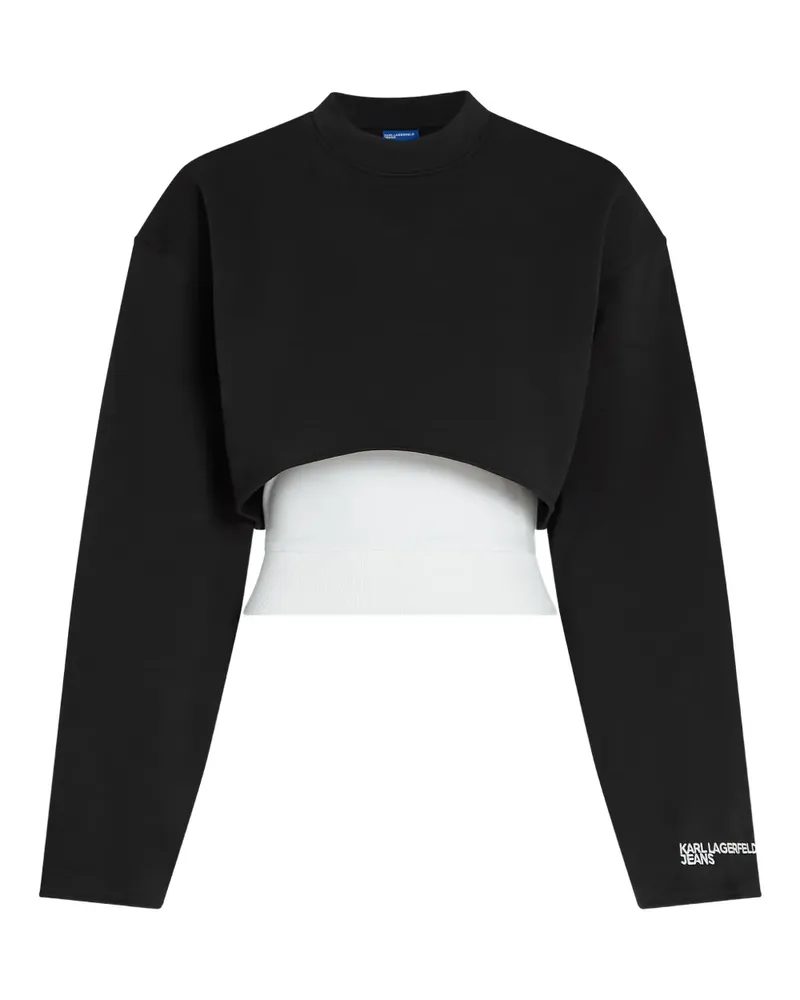Karl Lagerfeld Sweatshirt im Layering-Look - Schwarz Schwarz