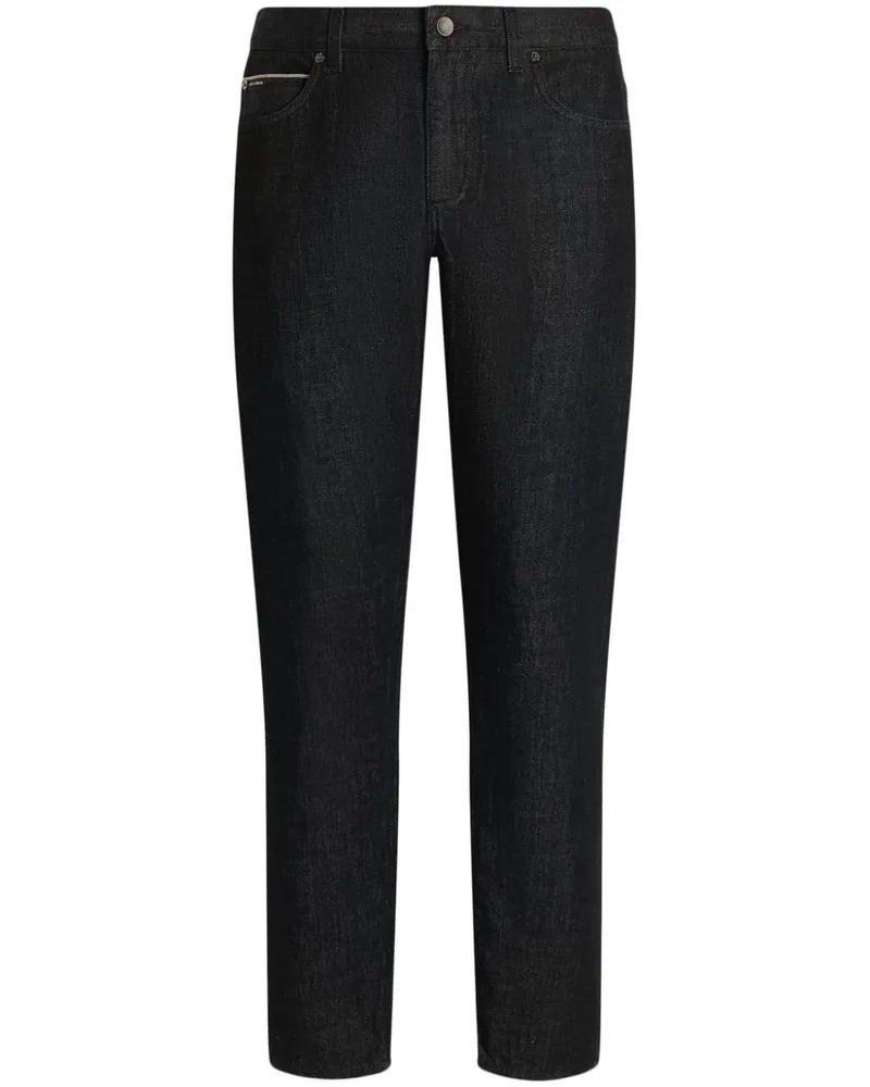 Dolce & Gabbana Straight-Leg-Jeans mit Logo - Schwarz Schwarz