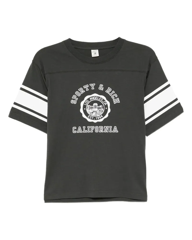 SPORTY & RICH T-Shirt mit Logo-Print - Grau Grau
