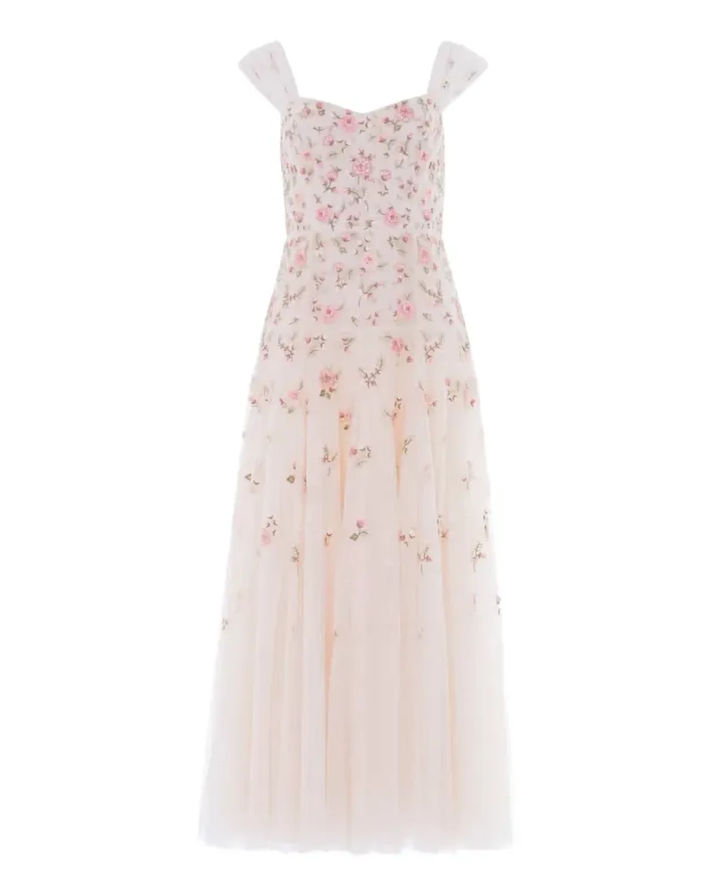 Needle & Thread Mayflower Ditsy embroidered gown - Nude Nude