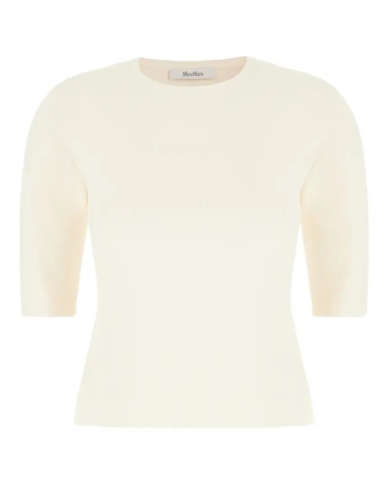 Max Mara T-Shirt mit Prägung - Nude Nude