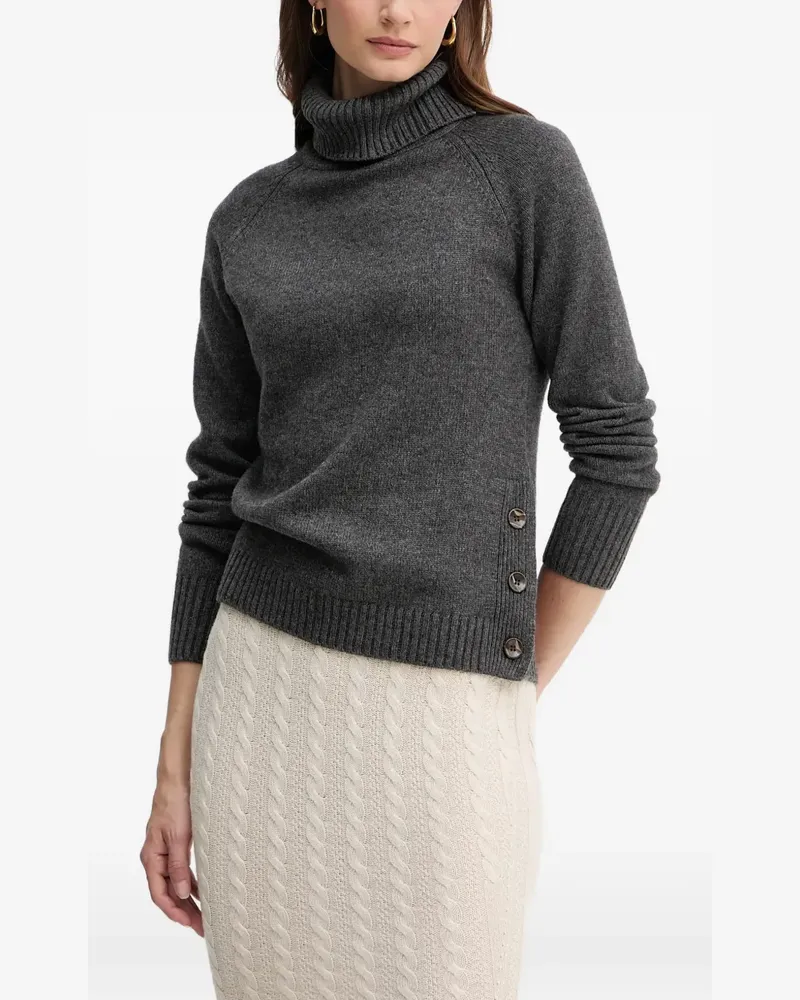 Silvian Heach Essential Rollkragenpullover mit Knopfdetail - Grau Grau