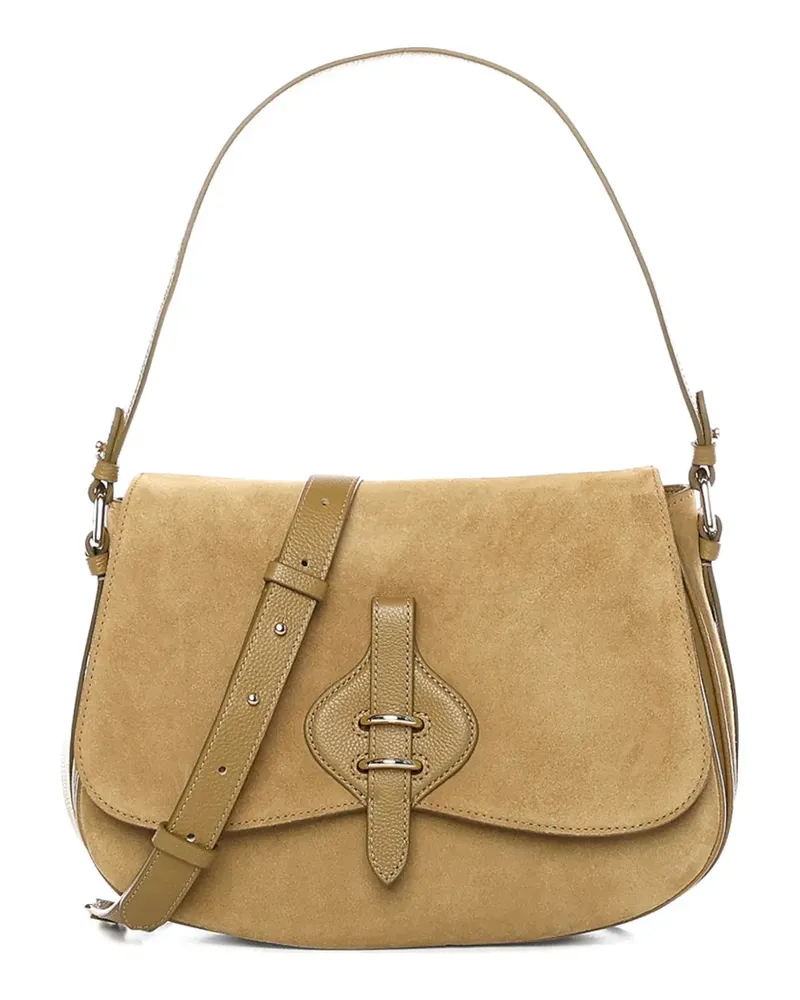 Coccinelle large Mavery strap leather shoulder bag - Nude Nude