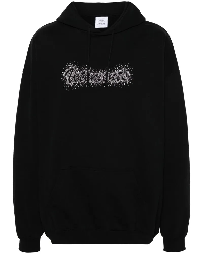 VETEMENTS Hoodie mit Nieten-Logo Schwarz