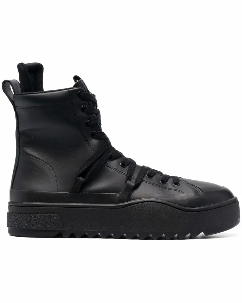 Diesel High-Top-Sneakers mit Profilsohle - Schwarz Schwarz