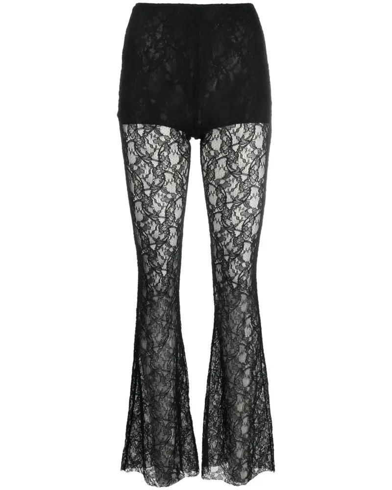 Philosophy Di Lorenzo Serafini Hose aus Spitze mit Blumenmuster - Schwarz Schwarz
