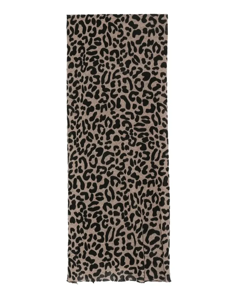 Faliero Sarti Ayame Schal aus Wolle mit Leopardenprint - Nude Nude