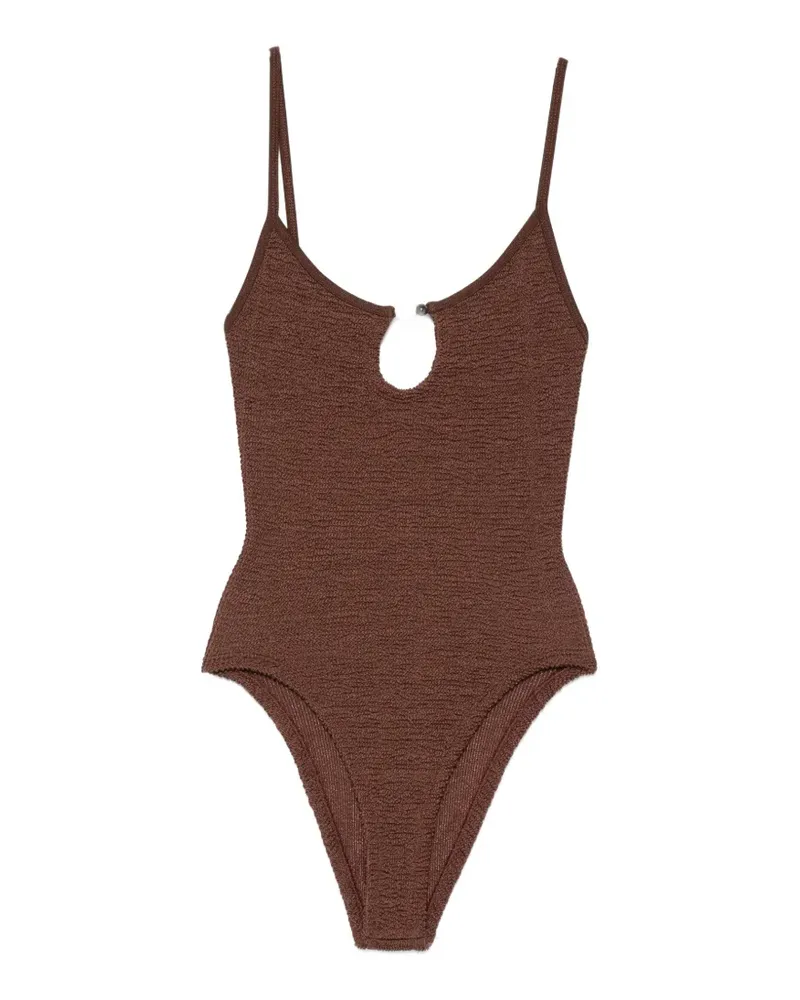 Hunza G Mia bead-embellished swimsuit - Braun Braun